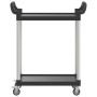 Carrito de 2 niveles aluminio negro 81x41x92 cm de , Carros de cocina y comedor - Ref: Foro24-30326, Precio: 60,97 €, Descuen...