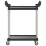 Carrito de 2 niveles aluminio negro 81x41x92 cm de , Carros de cocina y comedor - Ref: Foro24-30326, Precio: 60,17 €, Descuen...