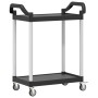 Carrito de 2 niveles aluminio negro 81x41x92 cm de , Carros de cocina y comedor - Ref: Foro24-30326, Precio: 60,97 €, Descuen...