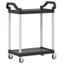 Carrito de 2 niveles aluminio negro 81x41x92 cm de , Carros de cocina y comedor - Ref: Foro24-30326, Precio: 60,17 €, Descuen...