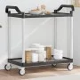 Carrito de 2 niveles aluminio negro 99x50x97 cm de , Carros de cocina y comedor - Ref: Foro24-30324, Precio: 93,99 €, Descuen...