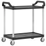 Carrito de 2 niveles aluminio negro 99x50x97 cm de , Carros de cocina y comedor - Ref: Foro24-30324, Precio: 93,99 €, Descuen...
