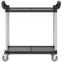 Carrito de 2 niveles aluminio negro 99x50x97 cm de , Carros de cocina y comedor - Ref: Foro24-30324, Precio: 93,99 €, Descuen...