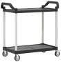 Carrito de 2 niveles aluminio negro 99x50x97 cm de , Carros de cocina y comedor - Ref: Foro24-30324, Precio: 93,99 €, Descuen...