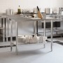 Mesa trabajo cocina y salpicadero acero inoxidable 110x55x93 cm de , Restauración - Ref: Foro24-376458, Precio: 160,74 €, Des...