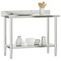 Mesa trabajo cocina y salpicadero acero inoxidable 110x55x93 cm de , Restauración - Ref: Foro24-376458, Precio: 160,74 €, Des...