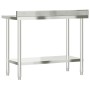 Mesa trabajo cocina y salpicadero acero inoxidable 110x55x93 cm de , Restauración - Ref: Foro24-376458, Precio: 160,74 €, Des...