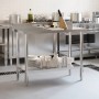 Mesa trabajo cocina y salpicadero acero inoxidable 110x55x93 cm de , Restauración - Ref: Foro24-376466, Precio: 178,17 €, Des...