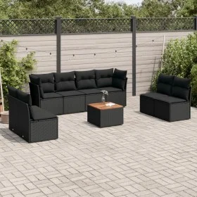 Set de sofás de jardín 8 piezas y cojines ratán sintético negro de , Conjuntos de jardín - Ref: Foro24-3223577, Precio: 541,7...