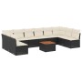 Set de sofás de jardín 11 pzas y cojines ratán sintético negro de , Conjuntos de jardín - Ref: Foro24-3223795, Precio: 548,49...