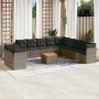Set de sofás de jardín 12 pzas con cojines ratán sintético gris de , Conjuntos de jardín - Ref: Foro24-3223729, Precio: 691,6...