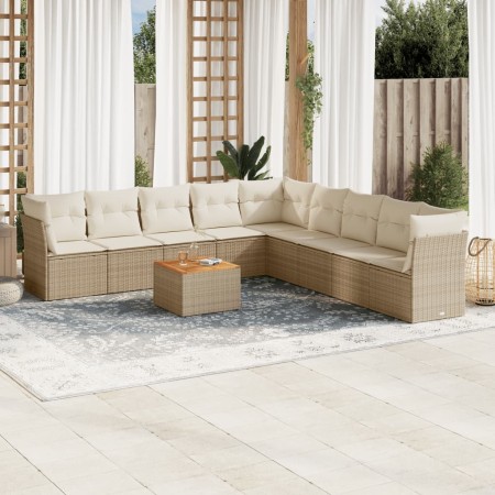 Juego de sofás jardín con cojines beige 10 pzas ratán sintético de , Conjuntos de jardín - Ref: Foro24-3223692, Precio: 608,4...