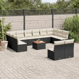 Set de sofás de jardín y cojines 13 pzas ratán sintético negro de , Conjuntos de jardín - Ref: Foro24-3223893, Precio: 695,52...