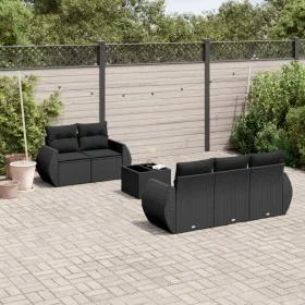 Set de sofás de jardín 6 piezas y cojines ratán sintético negro de , Conjuntos de jardín - Ref: Foro24-3253432, Precio: 429,9...