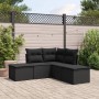 Set de muebles de jardín 5 pzas y cojines ratán sintético negro de , Conjuntos de jardín - Ref: Foro24-3249554, Precio: 297,0...