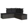 Set de muebles de jardín 5 pzas y cojines ratán sintético negro de , Conjuntos de jardín - Ref: Foro24-3249554, Precio: 297,0...
