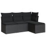 Juego de sofás jardín 4 pzas con cojines ratán sintético negro de , Conjuntos de jardín - Ref: Foro24-3249334, Precio: 245,62...
