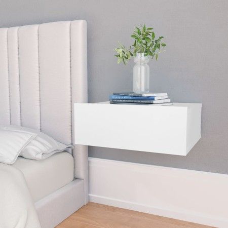 Mesitas de noche flotantes 2 uds madera ingeniería blanco de vidaXL, Mesitas de noche - Ref: Foro24-800307, Precio: 42,56 €, ...