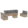 Set de sofás de jardín 9 pzas con cojines ratán sintético beige de , Conjuntos de jardín - Ref: Foro24-3223581, Precio: 528,0...