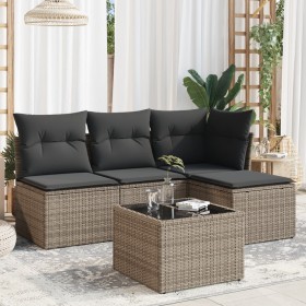 Juego de sofás jardín con cojines 5 pzas ratán sintético gris de , Conjuntos de jardín - Ref: Foro24-3249349, Precio: 275,08 ...