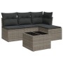 Juego de sofás jardín con cojines 5 pzas ratán sintético gris de , Conjuntos de jardín - Ref: Foro24-3249349, Precio: 275,08 ...
