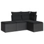 Juego de sofás jardín 4 pzas con cojines ratán sintético negro de , Conjuntos de jardín - Ref: Foro24-3249314, Precio: 252,47...