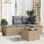 Juego de sofás jardín con cojines 5 pzas ratán sintético beige de , Conjuntos de jardín - Ref: Foro24-3249328, Precio: 298,40...
