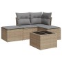 Juego de sofás jardín con cojines 5 pzas ratán sintético beige de , Conjuntos de jardín - Ref: Foro24-3249328, Precio: 298,40...
