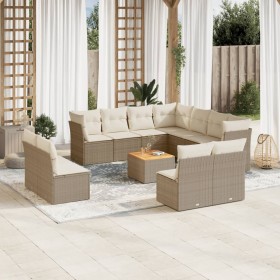 Set de sofás de jardín 12 pzas y cojines ratán sintético marrón de , Conjuntos de jardín - Ref: Foro24-3223706, Precio: 723,7...