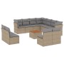 Set de sofás de jardín 12 pzas y cojines ratán sintético marrón de , Conjuntos de jardín - Ref: Foro24-3223706, Precio: 723,7...