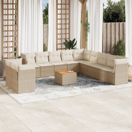 Set de sofás de jardín 12 pzas y cojines ratán sintético marrón de , Conjuntos de jardín - Ref: Foro24-3223727, Precio: 827,1...