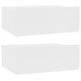 Mesitas de noche flotantes 2 uds madera ingeniería blanco de vidaXL, Mesitas de noche - Ref: Foro24-800307, Precio: 42,56 €, ...