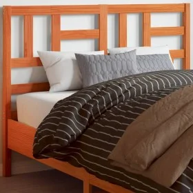 Wax brown solid pine wood bed headboard 180 cm by , Headboards and footboards - Ref: Foro24-844264, Price: 49,66 €, Discount: %
