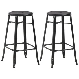 Kitchen stools 2 units of black steel by vidaXL, Kitchen stools - Ref: Foro24-280077, Price: 153,96 €, Discount: %