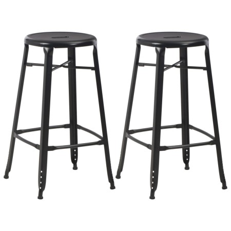 Taburetes de cocina 2 unidades de acero negro de vidaXL, Taburetes de cocina - Ref: Foro24-280077, Precio: 159,37 €, Descuent...