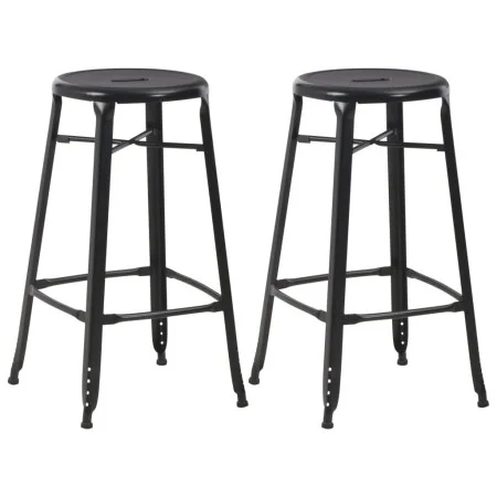 Taburetes de cocina 2 unidades de acero negro de vidaXL, Taburetes de cocina - Ref: Foro24-280077, Precio: 153,96 €, Descuent...