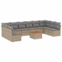 Set de sofás de jardín 11pzas con cojines ratán sintético beige de , Conjuntos de jardín - Ref: Foro24-3223798, Precio: 585,7...