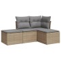 Juego de sofás jardín con cojines 4 pzas ratán sintético beige de , Conjuntos de jardín - Ref: Foro24-3249318, Precio: 250,28...