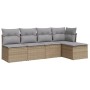 Juego de sofás jardín con cojines 5 pzas ratán sintético beige de , Conjuntos de jardín - Ref: Foro24-3249358, Precio: 294,26...