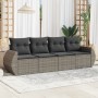 Set de sofás de jardín 4 pzas y cojines ratán sintético gris de , Conjuntos de jardín - Ref: Foro24-3253417, Precio: 279,66 €...