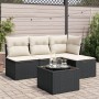 Set de muebles de jardín 5 pzas y cojines ratán sintético negro de , Conjuntos de jardín - Ref: Foro24-3249345, Precio: 272,9...
