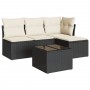 Set de muebles de jardín 5 pzas y cojines ratán sintético negro de , Conjuntos de jardín - Ref: Foro24-3249345, Precio: 272,9...