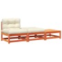 Sofá de jardín sin reposabrazos con cojines y reposapiés de , Sofás modulares de exterior - Ref: Foro24-838146, Precio: 179,3...