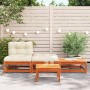 Sofá de jardín sin reposabrazos con cojines y reposapiés de , Sofás modulares de exterior - Ref: Foro24-838146, Precio: 179,3...