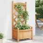 Jardinera con enrejado de madera maciza de abeto marrón de , Maceteros y jardineras - Ref: Foro24-365482, Precio: 51,86 €, De...