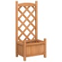 Jardinera con enrejado de madera maciza de abeto marrón de , Maceteros y jardineras - Ref: Foro24-365482, Precio: 60,27 €, De...