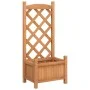 Jardinera con enrejado de madera maciza de abeto marrón de , Maceteros y jardineras - Ref: Foro24-365482, Precio: 51,86 €, De...