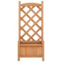 Jardinera con enrejado de madera maciza de abeto marrón de , Maceteros y jardineras - Ref: Foro24-365482, Precio: 60,27 €, De...