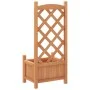 Jardinera con enrejado de madera maciza de abeto marrón de , Maceteros y jardineras - Ref: Foro24-365482, Precio: 51,86 €, De...