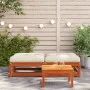 Reposapiés jardín cojines 2 uds madera maciza pino marrón cera de , Sofás modulares de exterior - Ref: Foro24-838106, Precio:...